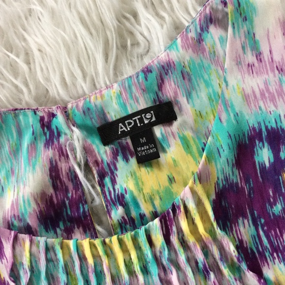 Apt 9 Tie Waist Sleeveless Watercolor Blouse - Picture 5 of 6